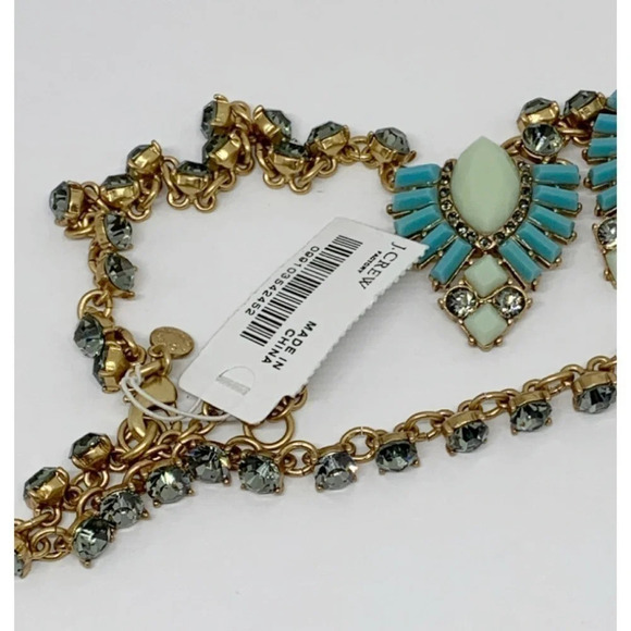J. Crew Blue Green Jeweled Necklace NWT - Picture 3 of 3